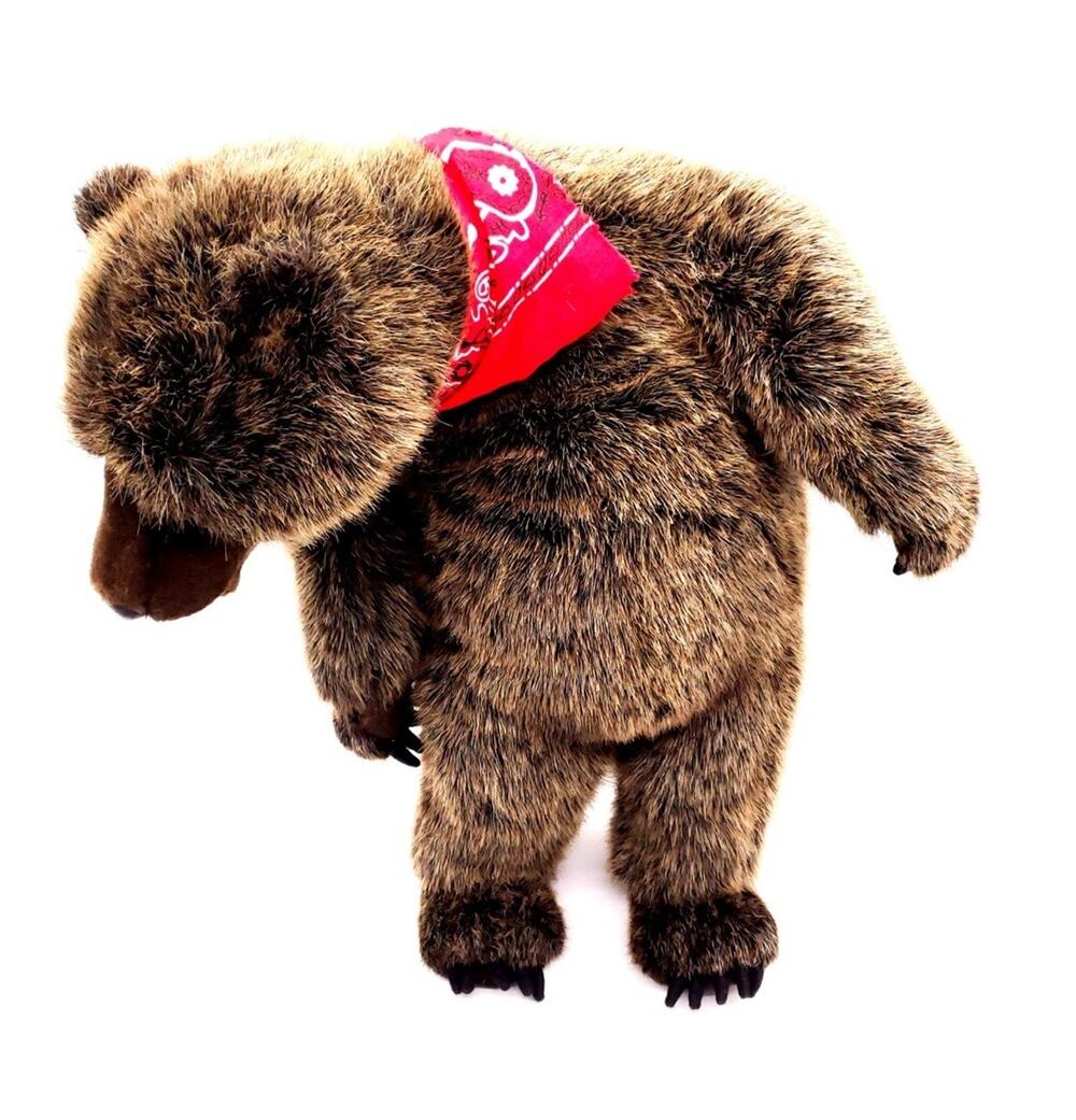 HANSA Hand Crafted Standing Grizzly Bear 22” Tall Quality Plush Stuffy Vtg